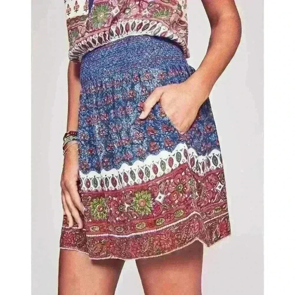 NWT FAHERTY Boho Bemini Hand Painted Mini Dress - Picture 11 of 12
